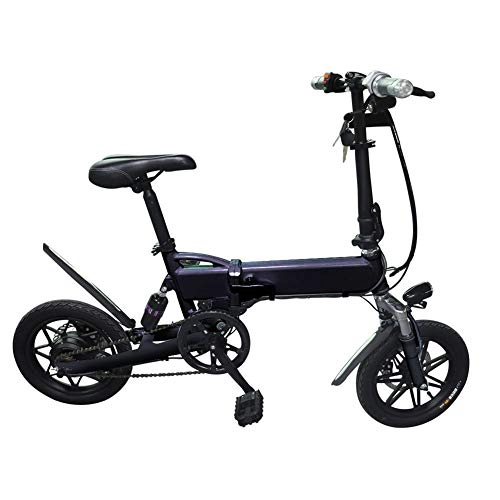 Elektrofahrräder : Lvbeis Erwachsene Elektrisches Fahrrad Faltendes Tragbares Pedelec E-Bike 25 KM / h E-Fahrrad Mit Hilfsmotor 36v / 350w, Black