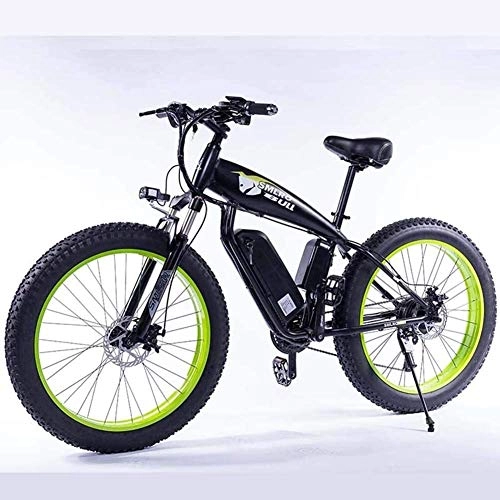 Elektrofahrräder : LZMX Elektro-Mountainbike, 26-Zoll-Elektro-Bike, mit herausnehmbarer 350W 36V 13Ah Erwachsenen Lithium-Ionen-Batterie, Aluminium elektrisches Fahrrad mit LCD-Display (Color : Green)
