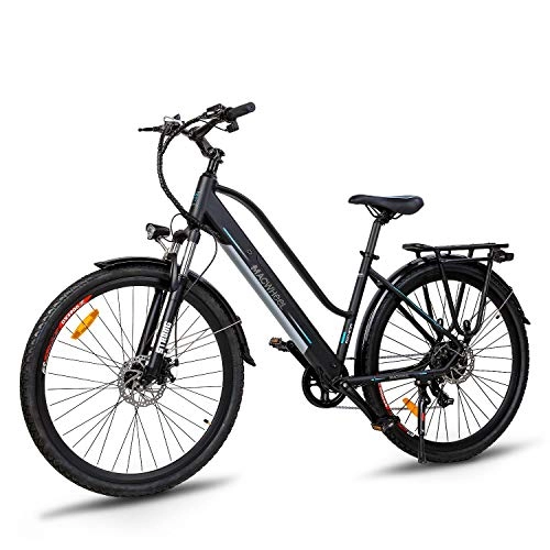 Elektrofahrräder : Macwheel Cruiser-550 Elektrisches 28" Stadtrad / Trekkingrad, Austauschbarer 36V / 10Ah Lithiumionenakku im Rahmen integriert, Sattel verstellbar, Doppelscheibenbremsen, E-Bike zum Pendeln