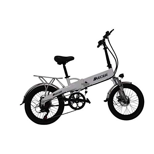 Elektrofahrräder : MECER Faltrad Faltrad 20 '' mit elektrischer Unterst�tzung MEB-PL-20-BK - Autonomie 55 km - 7 Geschwindigkeiten Shimano - Gemischt - Wei�