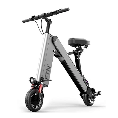 Elektrofahrräder : Mini Falten E-Bike, Ultraleicht Tragbares Elektrofahrrad Für Männer Frauen City Pendeln, Litium-Ionen-Batterie Pedelec, Höchstgeschwindigkeit 25km / h Silber 350w 36v