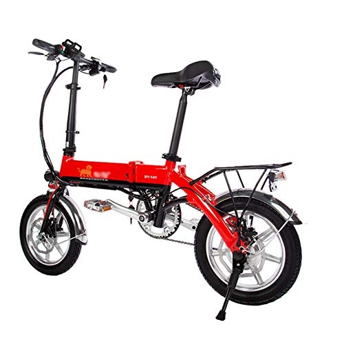 Elektrofahrräder : Mlxy Faltbares Elektrofahrrad für Erwachsene, 14 Zoll E-Bike, Herausnehmbare Lithium Batterie 36V 7, 5AH, leicht zu tragen, mit LCD-Display, 250 W
