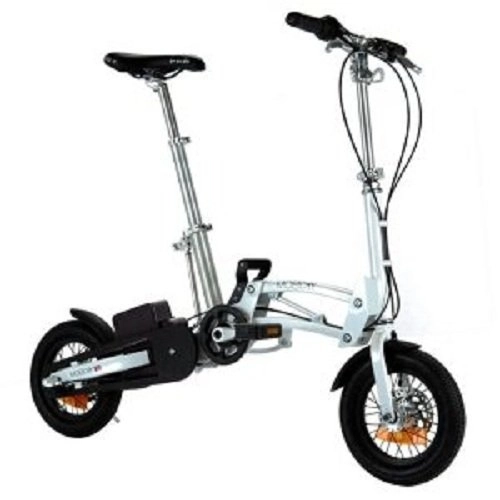 Elektrofahrräder : Mobiky Tech Youri Elektro-Klapprad, 3V, 5, 5Ah, Reifen 30, 5cm (12Zoll) wei wei 63x77x30