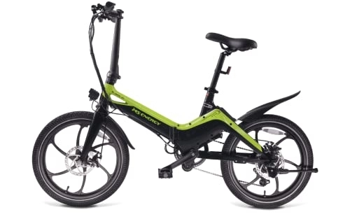 Elektrofahrräder : MS Energe eBike i10 schwarz-grün Faltrad ebikefaltrad klappbares elektrisches Fahrrad; in 15 Sekunden Motor 250 W nur 20 kg Gewicht Reichweite bis 50 km