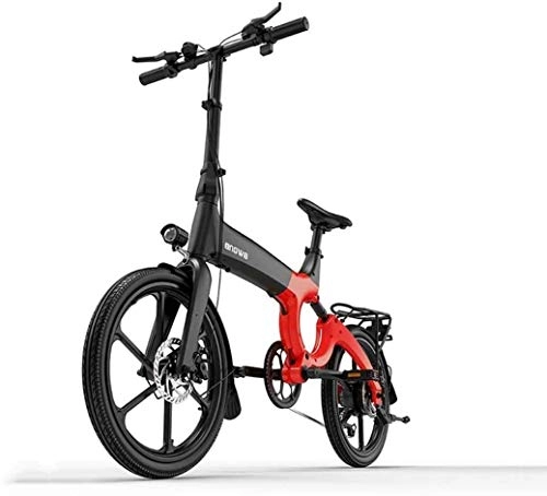 Elektrofahrräder : MU Erwachsene Mountain Elektrisches Fahrrad, 384Wh 36V-Lithium-Batterie, Magnesium-Legierung 6-Gang-Elektrisches Fahrrad 20-Zoll-Räder, B