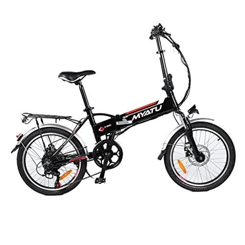 Elektrofahrräder : Myatu 20" E-Bike Faltrad 250W, Shimano 7 Gang-Schaltung Akku 36V 10.4AH bis 55KM (Weiß)