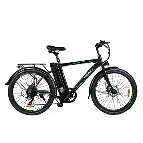 Elektrofahrräder : Myatu 26" E-Mountainbike Cityrad 6V12.5 Ah Akku und Shimano 6 Gang Schaltwerk
