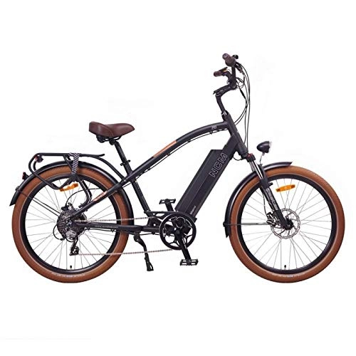 Elektrofahrräder : NCM Miami 26" Cruiser Retro Look E-Bike 48V 16Ah 768Wh Akku, matt schwarz