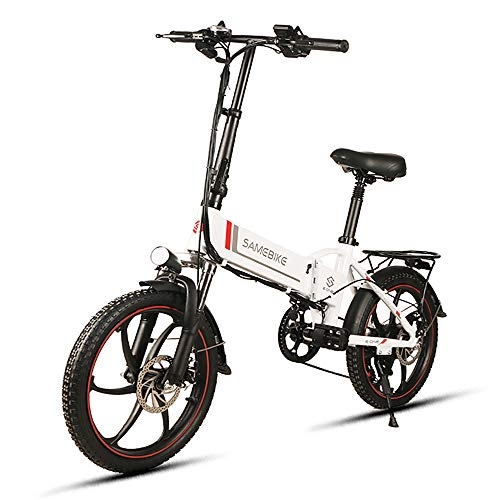 Elektrofahrräder : ONLYU Elektro-Fahrrad, 20-Zoll-Folding Elektrisches Fahrrad Mit Leistungsfähigem Motor 48V 10.4Ah Lithium-Batterie, Erwachsene Faltbare E-Bike Mit LCD-Dispaly, 7-Gang 350W Motor 30 Km / H, Weiß