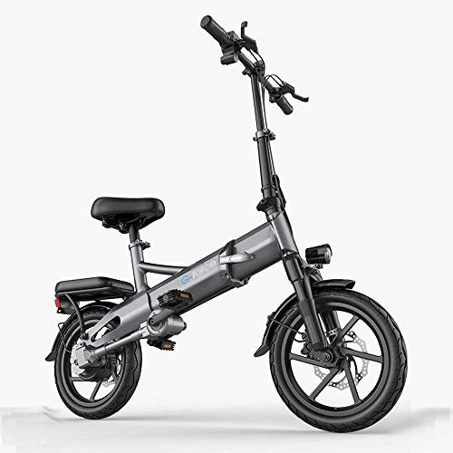 Elektrofahrräder : OQJUH Electric Bike Folding City mit LCD-Display E-ABS Doppelscheibenbremse Geeignet für Erwachsene und Pendler Lithium-Ionen-Batterie Mountain Ebike für Herren, Endurance50KM