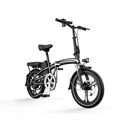 Elektrofahrräder : OQJUH Elektrofahrrad Ebike Fahrrad Klapp 48V 400W Lithium Batterie Aluminiumlegierung Mechanische Scheibenbremse, Endurance70KM, Black