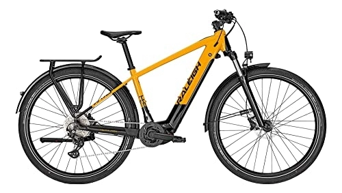 Elektrofahrräder : Raleigh Dundee 10 Bosch Elektro Trekking Bike 2022 (29" Herren Diamant L / 48cm, Mustardyellow / Magicblack Glossy (Herren))