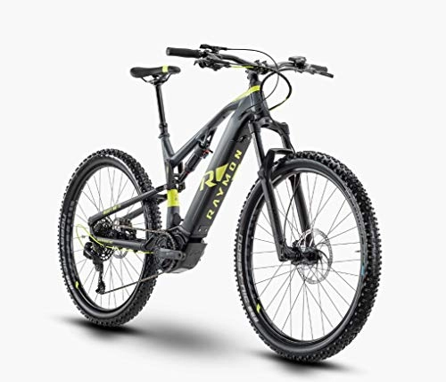 Elektrofahrräder : RAYMON Fullray E-Seven 7.0 27.5'' Pedelec E-Bike MTB grau / grün 2020: Größe: 44 cm