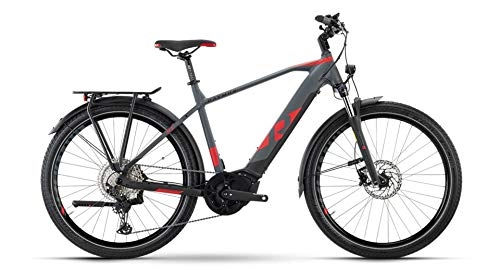 Elektrofahrräder : RAYMON Tourray E 8.0 Pedelec E-Bike Trekking Fahrrad grau / rot 2021: Größe: 60 cm / XL