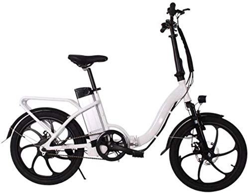 Elektrofahrräder : RDJM Ebike e-Bike, 20 inche Elektro-Bikes, Folding Fahrrad 250W Motor Abnehmbare Lithium-Batterie City Bike Adult Outdoor Radfahren (Color : White)