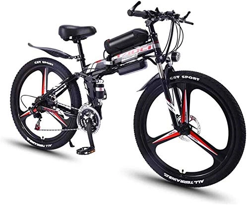Elektrofahrräder : RDJM Ebike e-Bike, 26 ‚‘ E-Bike-faltbares Gebirgsfahrrad for Erwachsene 36V 350W 8AH austauschbaren Lithium-Ionen-Akku E-Bike Fat Tire Doppelscheibenbremsen LED-Licht (Color : Black)