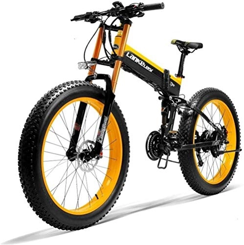 Elektrofahrräder : RDJM Ebike e-Bike, 26" Electric Mountain Bike 36V 250W 6AH Lithium-Batterie versteckte Battery Design 35 Meilen Reichweite und Doppelscheibenbremsen Alloy Elektro-Fahrrad (Color : Yellow)