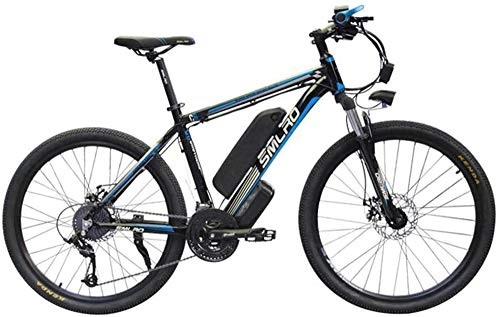 Elektrofahrräder : RDJM Ebike e-Bike, 26 '' Electric Mountain Bike Brushless Getriebemotor Große Kapazität (48V 350W 10Ah) 35 Meilen Reichweite und Doppelscheibenbremsen Alloy Elektro-Fahrrad (Color : Black Blue)