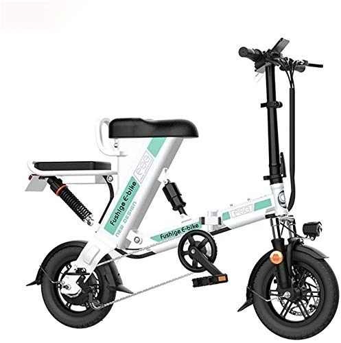 Elektrofahrräder : RDJM Ebike e-Bike, Elektrisches Fahrrad, Urban Commuter Folding E-Bike, Höchstgeschwindigkeit 25 km / h, 14inch Erwachsene Fahrrad, 200W / 36V-Lithium-Batterie Lade (Color : White)