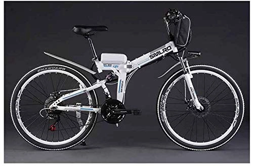 Elektrofahrräder : RDJM Ebike e-Bike, Elektro-Fahrrad Folding Lithium-Batterie Berg elektrisches Fahrrad Erwachsener Transport Auxiliary 48V Batterie-Auto (Color : White, Size : 48V20AH)