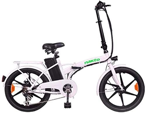 Elektrofahrräder : RDJM Ebike e-Bike, Elektro-Faltrad elektrisches Fahrrad for Erwachsene 36V 350W 10Ah austauschbaren Lithium-Ionen-Akku City Electric Bike Urban Commuter, Weiss (Color : White)