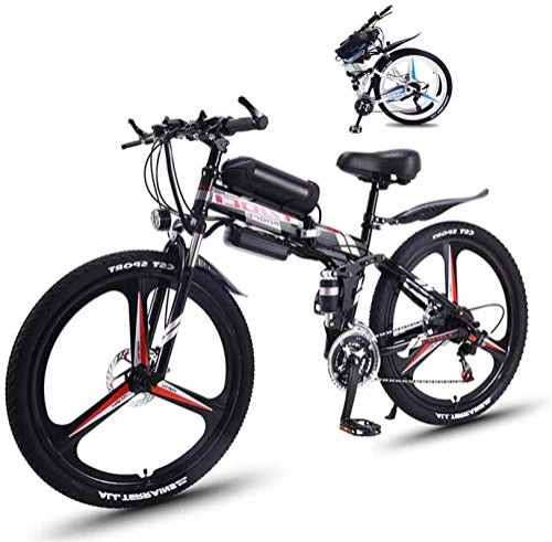 Elektrofahrräder : RDJM Ebike e-Bike, Fat Tire Folding Elektro-Bike for Erwachsene mit 26" Super-Leichtgewicht-Magnesium-Legierung Integrated Rad elektrisches Fahrrad Fully und 21 Gang-Schaltung, LED-Fahrrad-Licht
