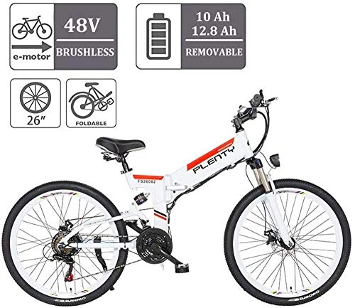 Elektrofahrräder : RDJM Ebike e-Bike, Folding Adult elektrisches Fahrrad 48V 12.8AH 614Wh mit LCD-Display Frauen Step-Through All Terrain Sport Pendler Fahrrad auswechselbarer Lithium-Ionen-Batterie
