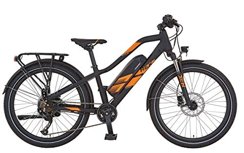 Elektrofahrräder : REX Unisex Jugend Graveler Twentyfour Kids E-ATB 24" Elektrofahrrad, schwarz matt, RH 34 cm