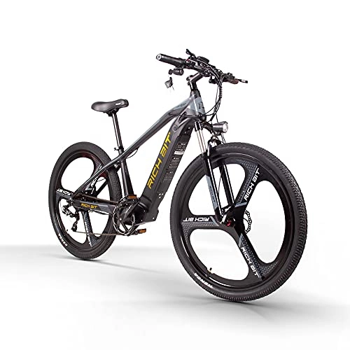 Elektrofahrräder : RICH BIT TOP-520 29"Elektro-Mountainbike, 48V * 10AH Abnehmbarer Lithium-Ionen-Akku, Shimano 7-Gang-Schaltung, MTB-Elektrofahrrad für Erwachsene (Gold)