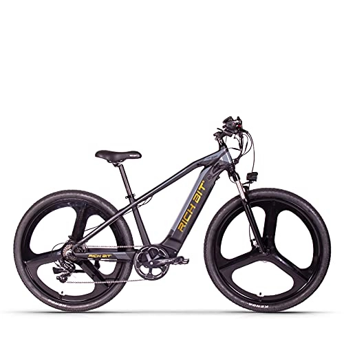 Elektrofahrräder : RICH BIT TOP-520 E-Bike Männer Frauen, 29 Zoll E-Mountainbike, 48V * 10AH Lithium-Ionen-Akku E-Bike, 7-Gang-Elektrofahrrad (Gold)