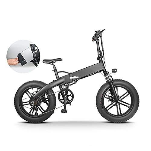 Elektrofahrräder : RUBAPOSM 20-Zoll-E-Bike-Mountainbike, zusammenklappbares Elektrofahrrad für Erwachsene, 500-W-Bürstenmotor Leichter Profi 7-Gang-Getriebe mit Abnehmbarer 36-V-8-Ah-Lithiumbatterie