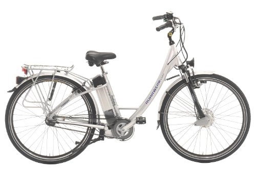 Elektrofahrräder : Ruhrwerk Damen E-Bike Pedelec 24V Einrohr, 7-Gang SRAM Rcktrittbremsnabe, alu-silber, Rahmenhhe: 45 cm, Reifengre: 28 Zoll (71, 1 cm)