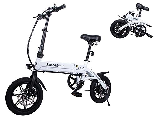 Elektrofahrräder : SAMEBIKE 14 Zoll E-Bike Elektrofahrrad, Klappbares Citybike Herren Damen 250W, Faltbares Elektrofahrrad mit Herausnehmbarer 36V 8Ah Batterie, 25 km / h Ebike, 3 ARBEITSMOD / Paketgewicht 21kg