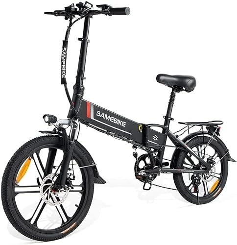 Elektrofahrräder : SAMEBIKE 20 Zoll E Bike Elektrofahrrad City EBike klapprad mit 48V 10, 4Ah Abnehmbarer Akku Shimano 7 Gänge Off-Road Mountainbike E-Bike Max.Reichweite bis zu 40-80 km für Herren Damen (20LVXD30-II)