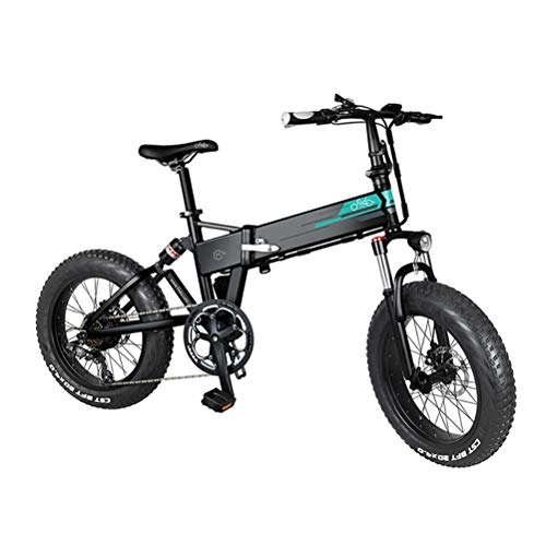 Elektrofahrräder : SASKATE FIIDO M1 Faltbares elektrisches Mountainbike 250W Elektromotor 7-Gang-Getriebe 3 Modus LCD Display 20 Zoll Räder 4 Zoll Fettreifen für Erwachsene