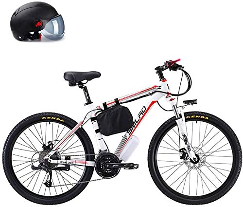 Elektrofahrräder : Schnelle Geschwindigkeit 26" 500W Klapp / Carbon-Stahl Material City Electric Bike Assisted Elektro-Fahrrad Sport-Gebirgsfahrrad mit 48V Abnehmbare Lithium-Batterie ( Color : White , Size : 10AH )