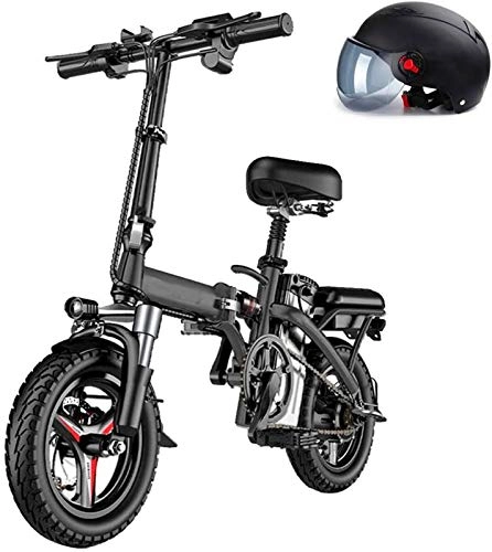 Elektrofahrräder : Schnelle Geschwindigkeit Folding Electric Bike Ebike, 14 '' Mountain Elektro-Fahrrad mit 48V austauschbarem Lithium-Ionen-Akku, 250W Motor, Doppelscheibenbremsen, 3 Digital einstellbare Geschwindigkei