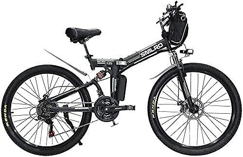 Elektrofahrräder : SFSGH E-Bikes für Erwachsene, Faltbares Elektrofahrrad MTB Dirtbike, 26"48V 10Ah 350W IP54 Wasserdichtes Design, Einfache Aufbewahrung Faltbare Elektrofahrräder für Männer(Farbe:Schwarz)