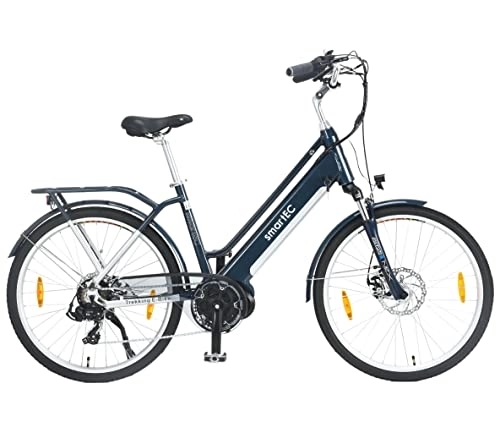 Elektrofahrräder : smartEC TrekX-MD Trekking Pedelec E-Bike City Elektrofahrrad Mittelmotor 250W Lithium-Ionen-Akku 36V / 13Ah Fahrunterstützung bis 25 km / h Modelljahr 2022