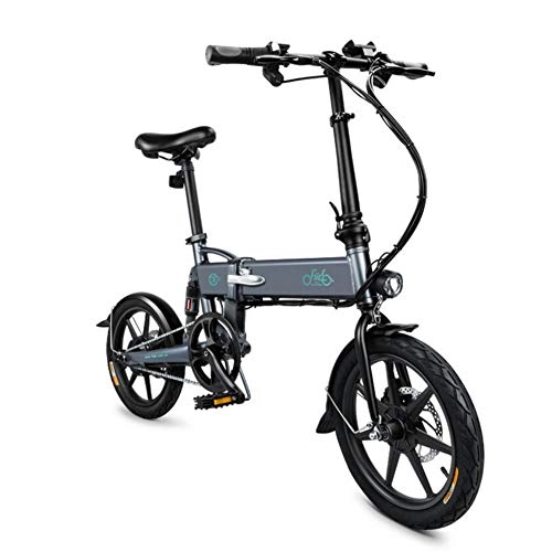 Elektrofahrräder : smileyshy Elektrisches Fahrrad, 16-Zoll-tragbares zusammenklappbares elektrisches Fahrrad mit 250 W LED-Scheinwerfern und maximaler Geschwindigkeit (25 km / h) und Einstellbarer Hhe (FIIDOD2)