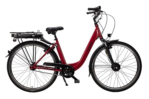 Elektrofahrräder : Sprick 28 Zoll E-Bike Climber Elektro Fahrrad City Bike Shimano 7 Gang 36V 13Ah weinrot, 12350113-2206