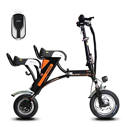 Elektrofahrräder : SSCJ Elektrisches faltendes Fahrrad-Minierwachsener elektrischer Roller-tragbare Stadt-Fahrrad-Fernbedienung diebstahlsicherer USB, der Zwei Sitz, 12AH50km