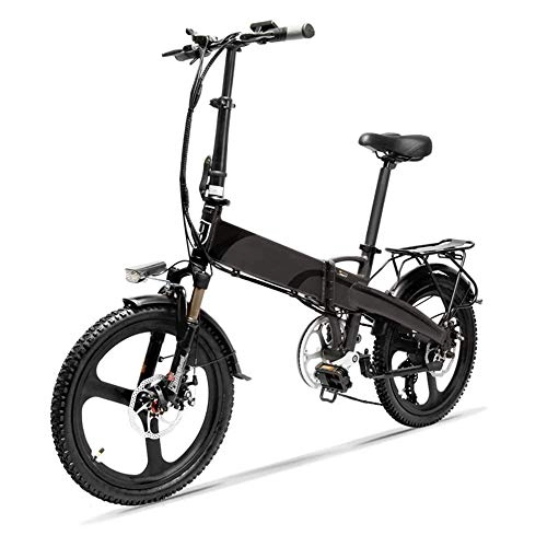 Elektrofahrräder : StAuoPK 2020 New Electric Bike, 20-Zoll-7-Gang 48V 400W Faltbare elektrisches Fahrrad, Servo Batterie-Auto, A