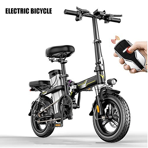 Elektrofahrräder : StAuoPK Intelligente Folding Elektro-Fahrrad, 14-Zoll-48V25A 350W Mini elektrisches Fahrrad, Lithium-Batterie-Moped, Erwachsene Kleine Erzeugung Batterie Elektro-Auto, A