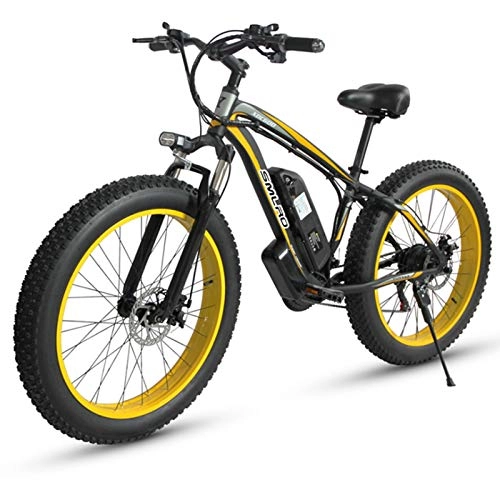 Elektrofahrräder : sunyu Mountainbike 26 Zoll Elektrofahrrad Klappbar Für Herren und Damen, 48V 1000 W Ebike mit Abnehmbare 18AH Lithium-Ionen Batterieblack / Yellow