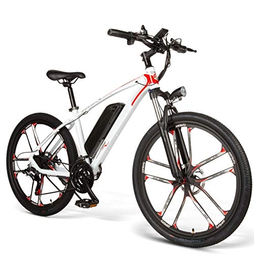 Elektrofahrräder : Susue E-Bike Elektrofahrrad, 26 Zoll Elektrisches Fahrrad mit Vordere hintere Scheibenbremse 350W 30 km / h 8AH 48V