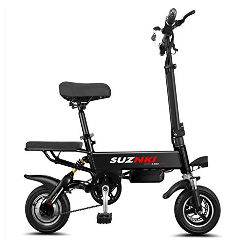 Elektrofahrräder : Suyanouz Folding Elektro-Fahrrad 10Inch Faltrad Statt Laufen Elektro-Fahrrad-Licht Minifahrrad Intelligente Elektro-Fahrrad, Blau, A