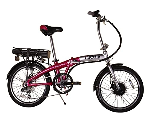Elektrofahrräder : Swifty Unisex-Adult Liberte 20inch Folding e Bike, red, one Size