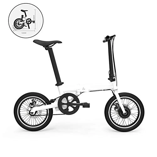 Elektrofahrräder : SYCHONG 36V Elektrisches Fahrrad 250W Ebike Fahrrad Folding 16 Zoll Mit Lithium-Batterie 3 Arten Von Riding Mode 5 Gängen, Weiß