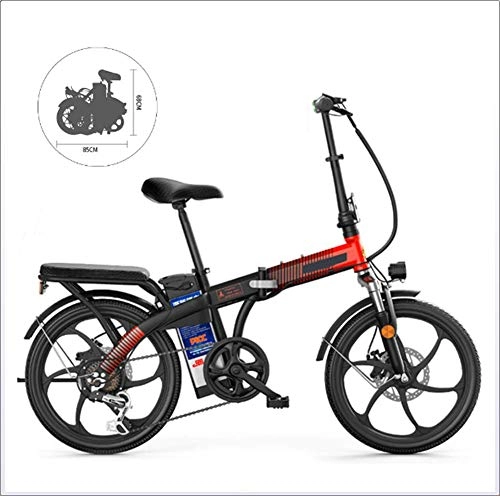 Elektrofahrräder : SYCHONG Faltrad 48V 10AH Elektro-Fahrrad Und 7-Gang / EIN Rad Federgabeldoppelstoßdämpfung (High Carbon Stahlrahmen, 250W), Weiß